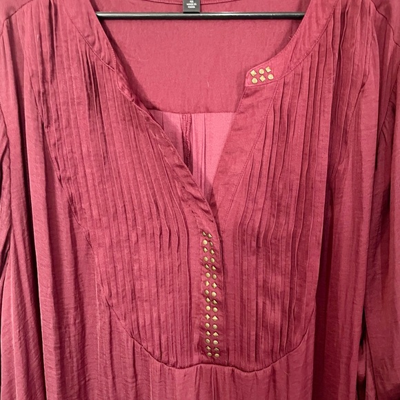 Ellos Women's Midi Plus Burgundy Dress, Size 4X - Picture 2 of 6